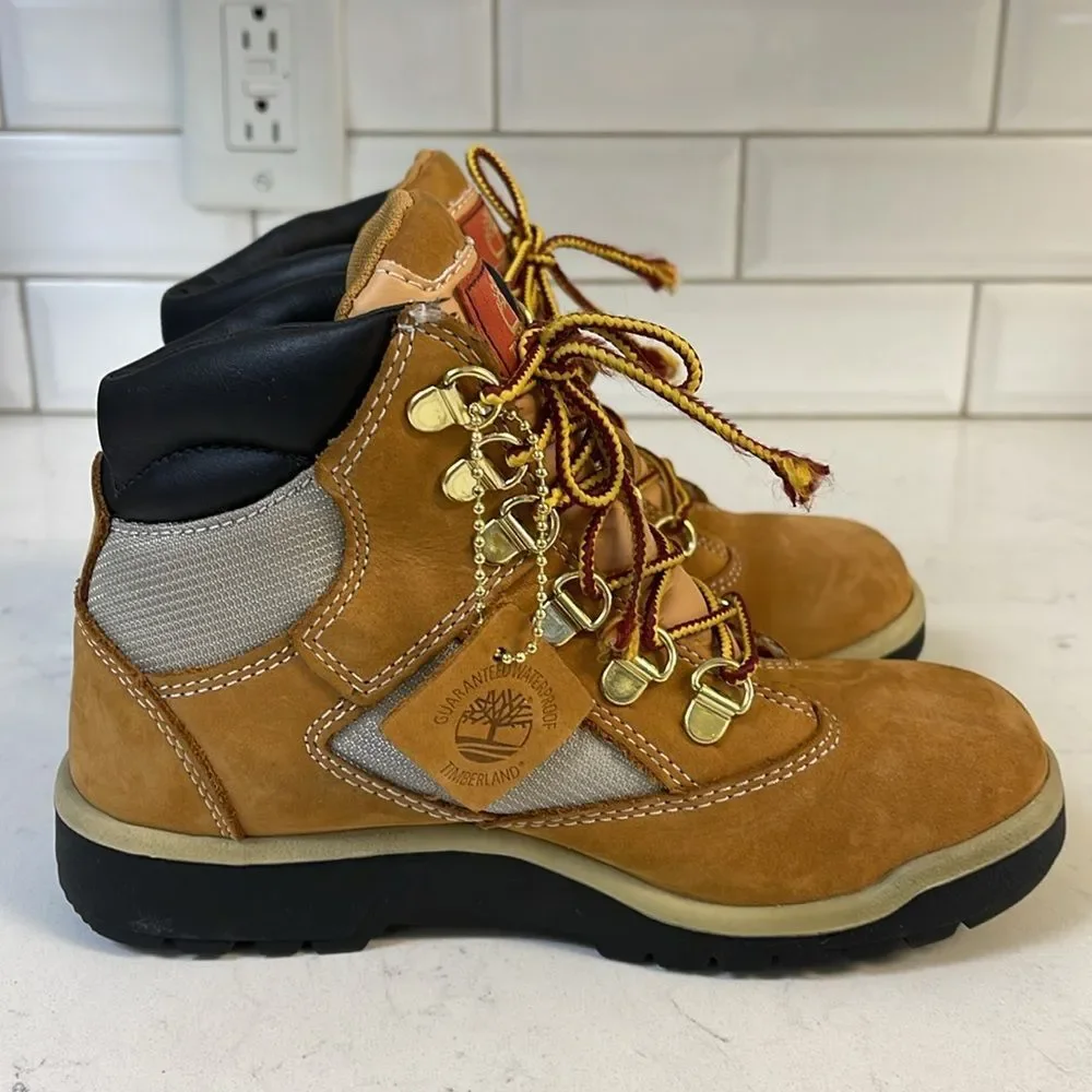 TIMBERLAND FIELD BOOT WHEAT NUBUCK Boys Size 2.5 Kids Style 15845